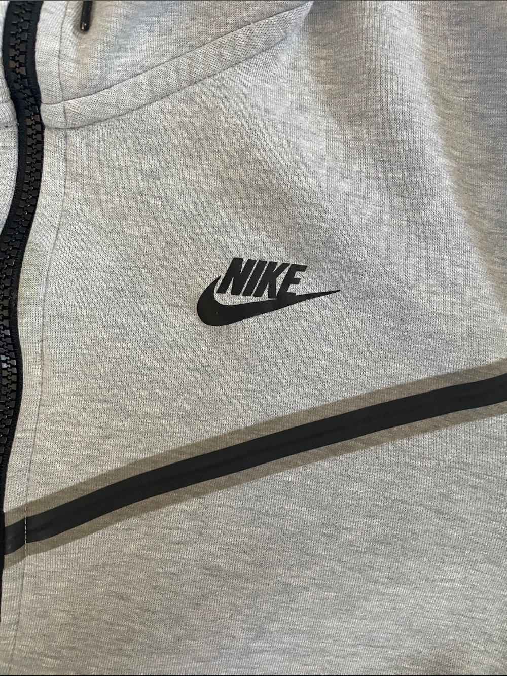 Nike-Tech Light Gray Full-Zip Hoodie Jacket - Picture 3 of 5